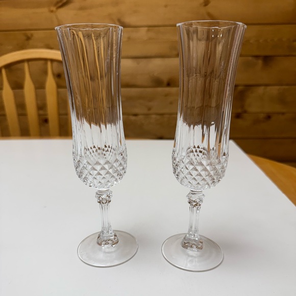 Cristal D’Arques Other - Set of 2 Cristal d'Arques Longchamp Champagne Flutes bridal gift luxe crystal